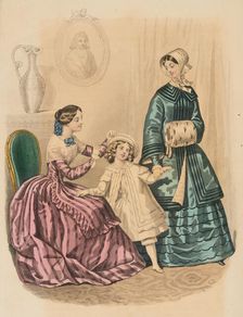 Fashion plate - Journal des Demoiselles, 1849. Creator: Barreau