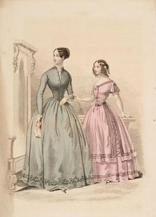 Fashion Plate - Journal des Demoiselles, 1857. Creator: Damours