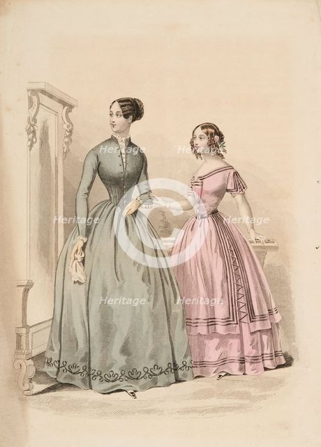 Fashion Plate - Journal des Demoiselles, 1857. Creator: Damours.