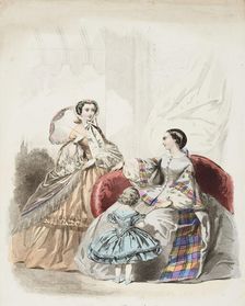Fashion plate - Journal des Demoiselles, 1858. Creator: Gilquin & Dupain