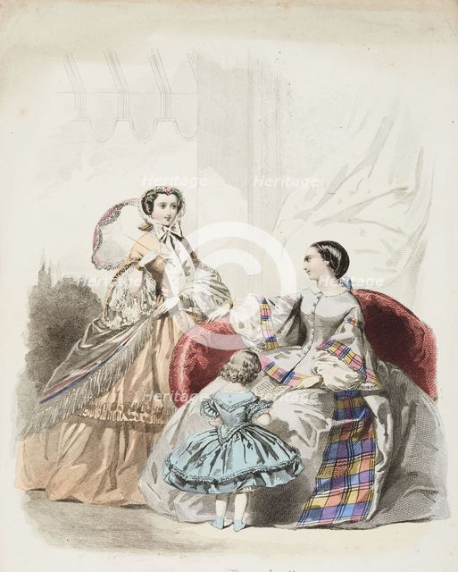 Fashion plate - Journal des Demoiselles, 1858. Creator: Gilquin & Dupain.