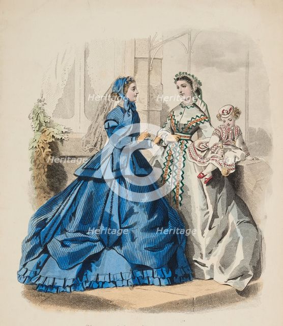 Fashion plate - Journal des Demoiselles, 1865. Creator: Gilquin fils.