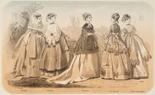 Fashion plate - Journal des Demoiselles, 1868. Creator: Emile Préval
