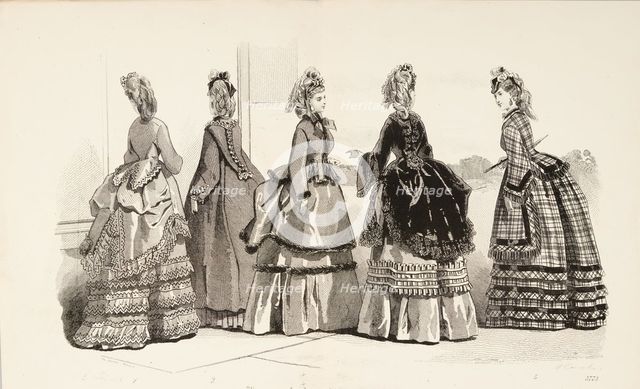 Fashion plate - Journal des Demoiselles, 1868. Creator: Unknown.