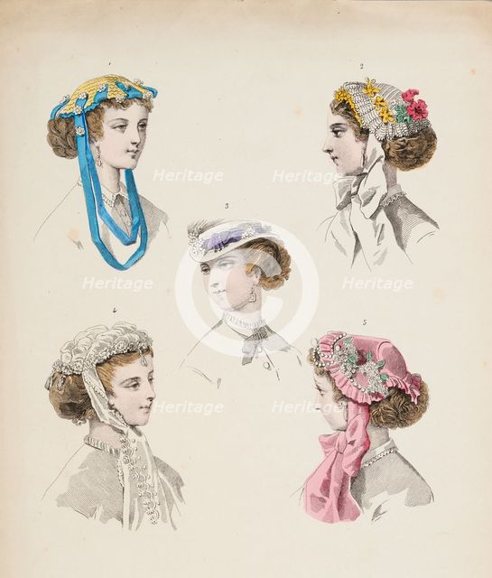 Fashion plate - Journal des Demoiselles, 1868. Creator: Unknown.