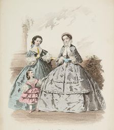 Fashion plate - Journal des Demoiselles, 1860. Creator: Gilquin & Dupain