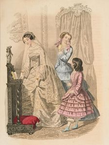 Fashion plate - Journal des Demoiselles V, 1851. Creator: Rossin