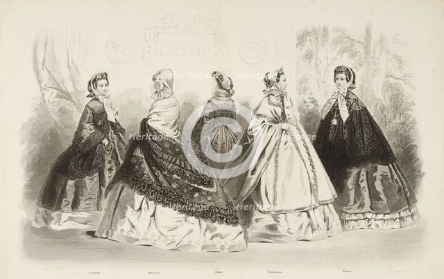 Fashion plate - Journal des Demoiselles V, 1861. Creator: Gilquin & Dupain.