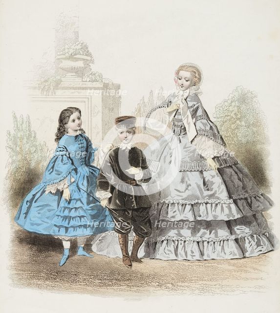 Fashion plate - Journal des Demoiselles VI, 1858. Creator: Gilquin & Dupain.