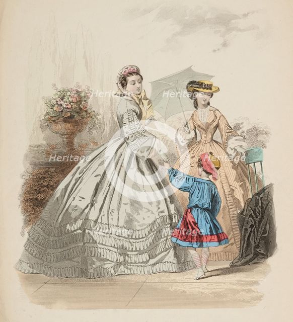 Fashion plate - Journal des Demoiselles VII, 1861. Creator: Gilquin & Dupain.