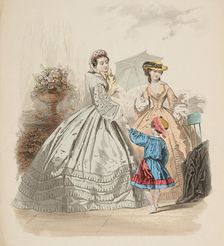 Fashion plate - Journal des Demoiselles VII, 1861. Creator: Gilquin & Dupain