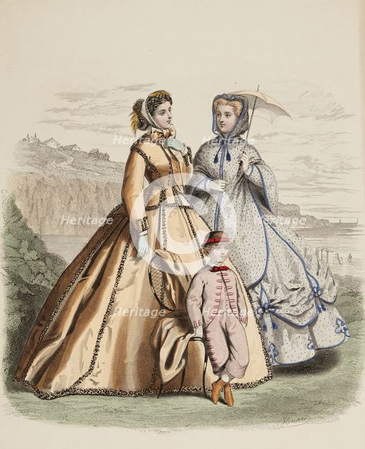 Fashion plate - Journal des Demoiselles VII, 1865. Creator: Gilquin fils.