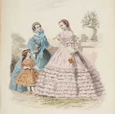 Fashion plate - Journal des Demoiselles VIII, 1860. Creator: Gilquin & Dupain