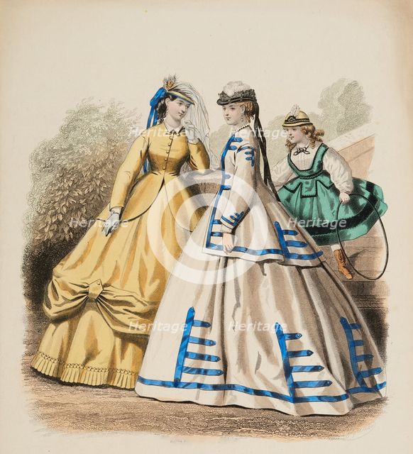 Fashion plate - Journal des Demoiselles VIII, 1865. Creator: Gilquin fils.