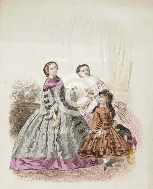 Fashion plate - Journal des Demoiselles XII, 1861. Creator: Gilquin & Dupain.
