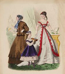 Fashion plate - Journal des Demoiselles XII, 1866. Creator: Gilquin fils