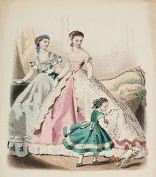 Fashion plate - Journal des Demoiselles I, 1866. Creator: Gilquin fils