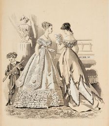 Fashion plate - Journal des Demoiselles I, 1868. Creator: Emile Préval