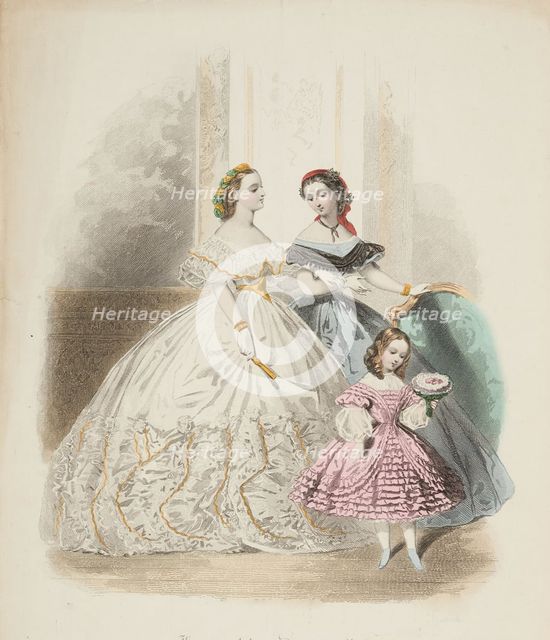 Fashion plate - Journal des Demoiselles II, 1861. Creator: Gilquin & Dupain.