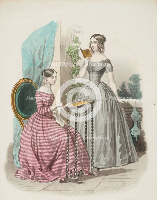 Fashion plate - Journal des Demoiselles III, 1846. Creator: Damours.