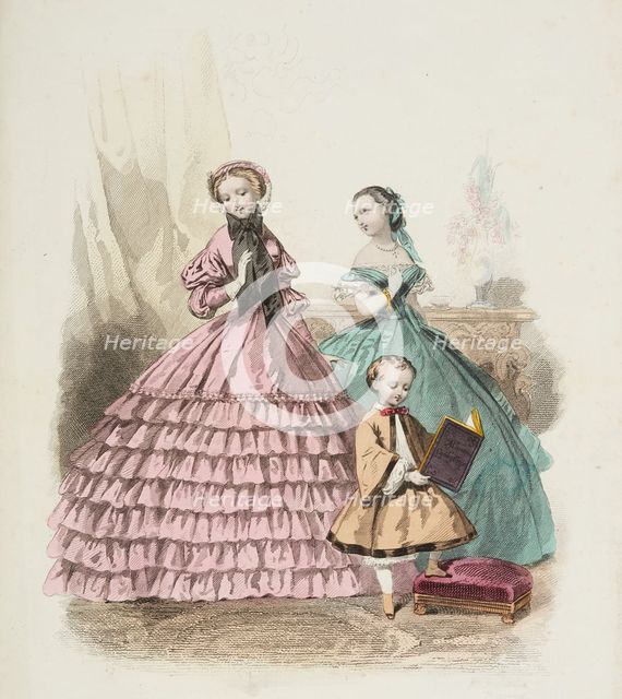 Fashion plate - Journal des Demoiselles III, 1860. Creator: Gilquin & Dupain.