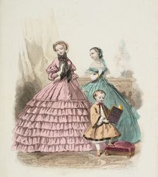 Fashion plate - Journal des Demoiselles III, 1860. Creator: Gilquin & Dupain