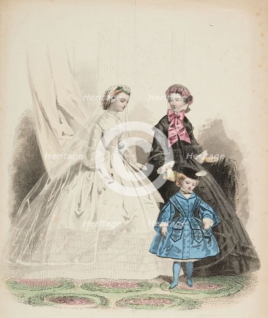 Fashion plate - Journal des Demoiselles III, 1861. Creator: Gilquin & Dupain.