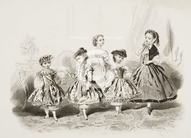 Fashion plate - Journal des Demoiselles IV, 1860. Creator: Gilquin & Dupain.