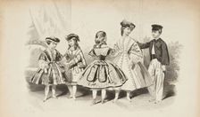 Fashion plate - Journal des Demoiselles IV, 1861. Creator: Gilquin & Dupain