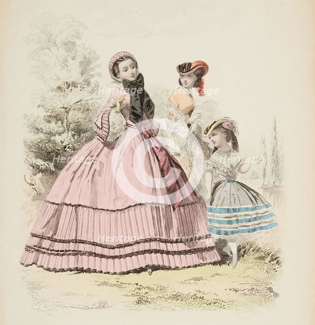 Fashion plate - Journal des Demoiselles IX, 1860. Creator: Gilquin & Dupain.