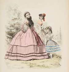 Fashion plate - Journal des Demoiselles IX, 1860. Creator: Gilquin & Dupain