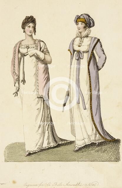 Fashion Plate (La Belle Assemblée), 1807. Creator: John Bell.