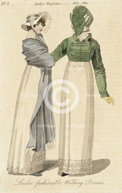 Fashion Plate (London Fashionable Walking Dresses), 1812. Creator: Unknown.