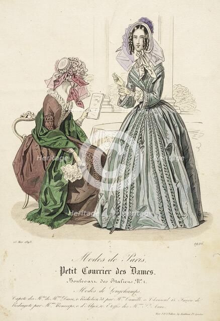 Fashion Plate (Modes de Paris), 1843. Creator: Unknown.