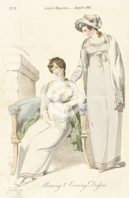 Fashion Plate (Morning and Evening Dresses), 1813. Creator: Unknown.