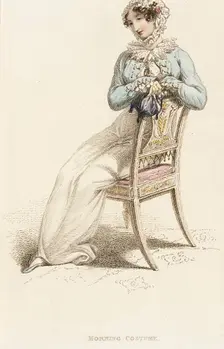 Fashion Plate (Morning Costume), 1812. Creator: Rudolph Ackermann