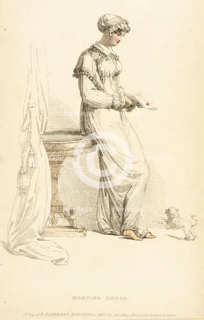 Fashion Plate (Morning Dress), 1813. Creator: Rudolph Ackermann.