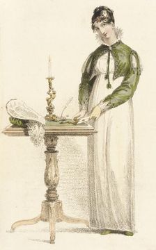 Fashion Plate (Morning Dress), 1813. Creator: Rudolph Ackermann