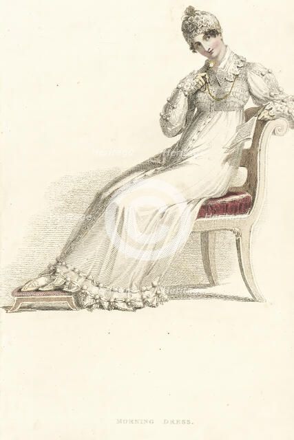 Fashion Plate (Morning Dress), 1814. Creator: Rudolph Ackermann.