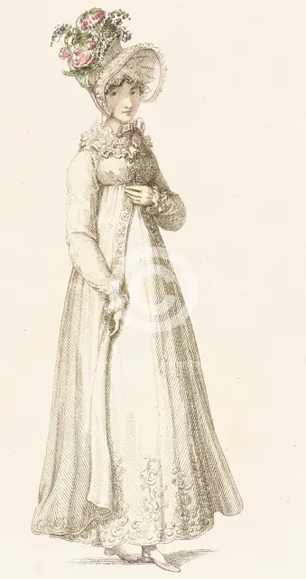 Fashion Plate (Morning Dress), 1818. Creator: Rudolph Ackermann.