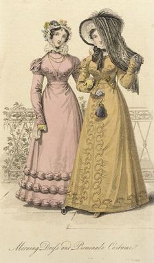 Fashion Plate (Morning Dress and Promenade Costume), 1822. Creator: John Bell