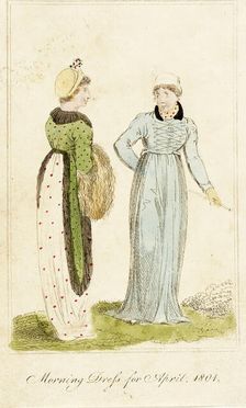 Fashion Plate (Morning Dress for April, 1801), 1801. Creator: Unknown
