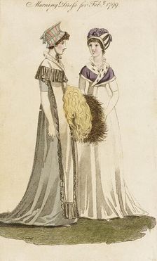 Fashion Plate (Morning Dress for Febr. 1799), 1799. Creator: Unknown