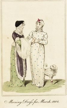 Fashion Plate (Morning Dress for March, 1801), 1801. Creator: Unknown