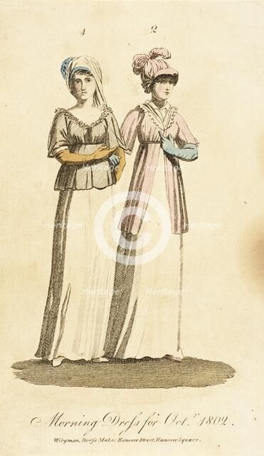 Fashion Plate (Morning Dress for Octr, 1802), 1802. Creator: Unknown.