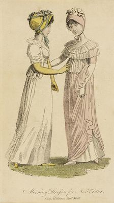 Fashion Plate (Morning Dresses for Novr. 1801), 1801. Creator: Unknown