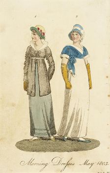 Fashion Plate (Morning Dresses May 1803), 1803. Creator: Unknown