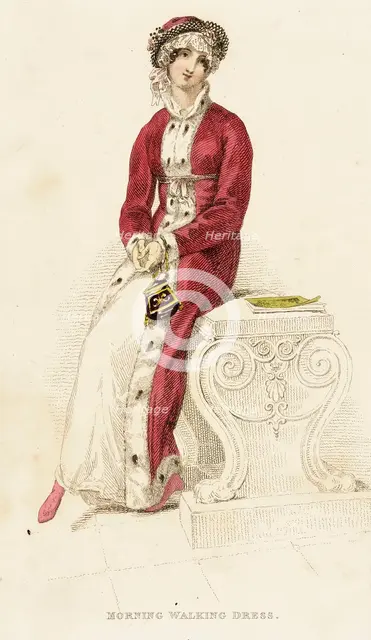Fashion Plate (Morning Walking Dress), 1813. Creator: Rudolph Ackermann.