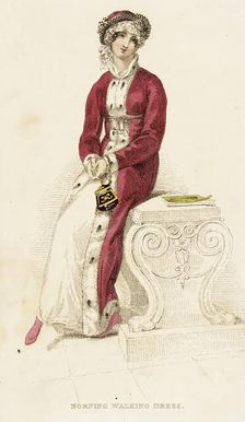 Fashion Plate (Morning Walking Dress), 1813. Creator: Rudolph Ackermann