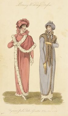 Fashion Plate (Morning Walking Dresses), 1808. Creator: John Bell